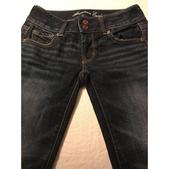 American Eagle Women's Jean Artist Crop Straight Stretch Size 00 X 25 - Picture 3 of 9